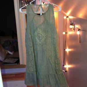 Green dress with cute cut out back